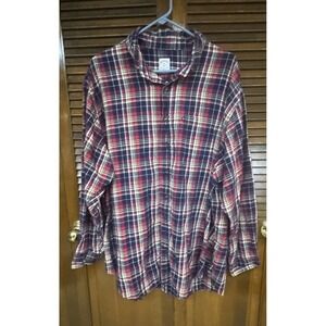 Brooks Brothers 346 Men's Flannel Plaid Shirt XXL Red Navy Yellow‎ Long Sleeve